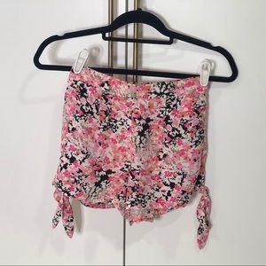 Floral shorts midi high waist